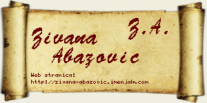 Živana Abazović vizit kartica